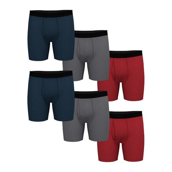 NWT Athletic Works 2 (6 Packs) SZ M (32-34) Mens Cotton Boxer Brief, Multi - Picture 2 of 7